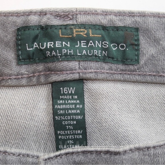 LRL Lauren Ralph Lauren 16W Gray-Wash Straight Heritage Women's Jeans - NEW - Picture 12 of 16